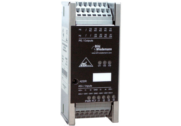 BW1808 ASi Digital I/O Module in Stainless Steel, IP20, 4I/3RO