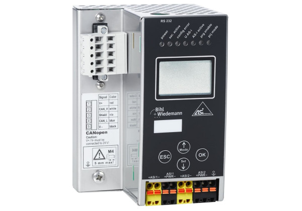 BWU1822 ASi-3 CANopen Gateway in Stainless Steel, 2 masters