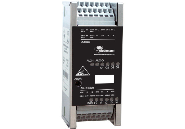 BW1907 ASi Digital I/O Module in Stainless Steel, IP20, 4I/4O