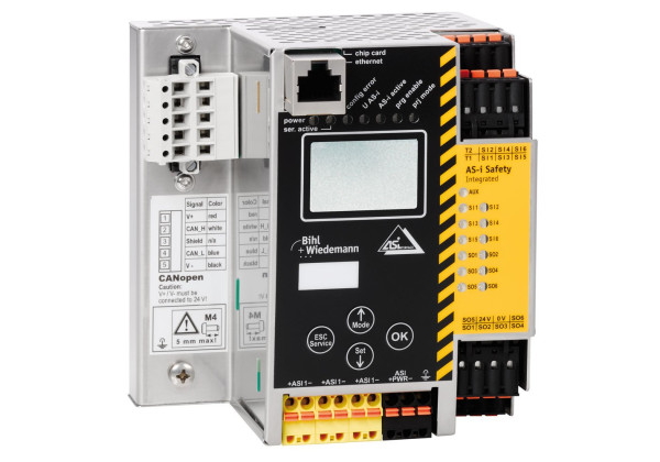 BWU2804 ASi-3 CANopen Gateway with integrated Safety Monitor, 1 ASi-3 master