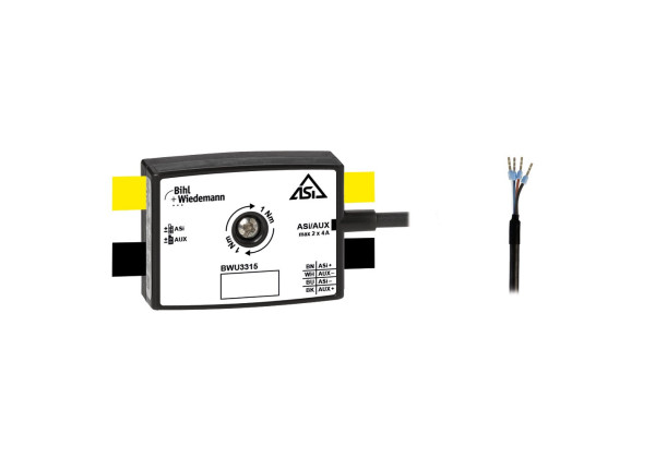 BW3315 Passive Distributor ASi/AUX to 1 x round cable/connecting wires, depth 19 mm, IP67