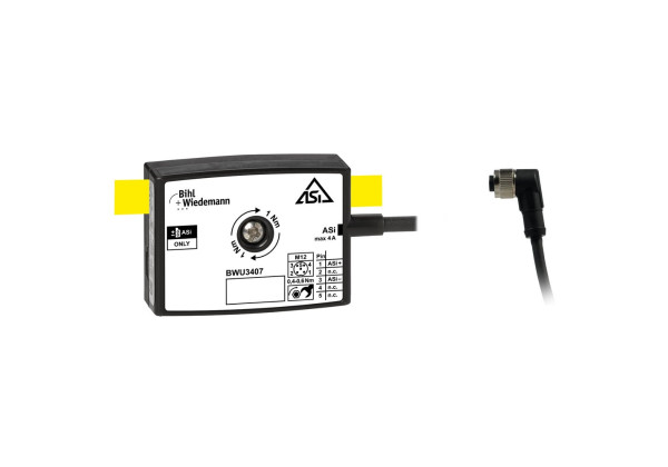 BWU3407 Passive Distributor ASi to 1 x M12 cable socket, angled, 5 poles, depth 19 mm, IP67
