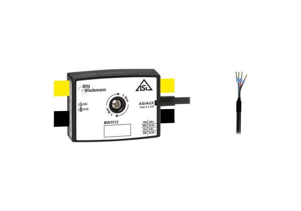 BW3512 Passive Distributor ASi/AUX to 1 x round cable/connecting wires, depth 19 mm, IP67
