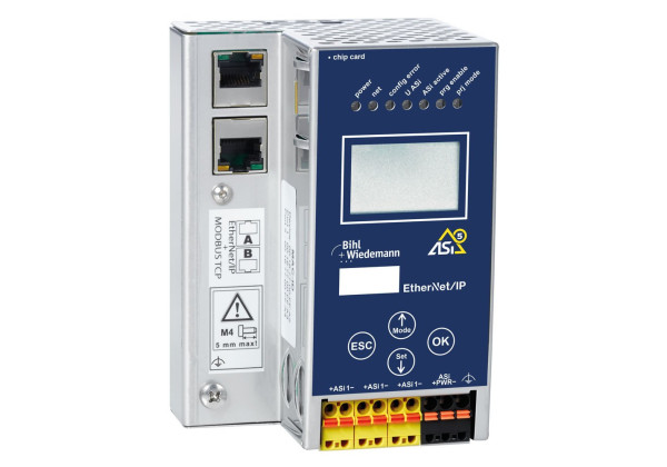 BWU3849 24 Volt ASi-5/ASi-3 EtherNet/IP + Modbus TCP Gateway in Stainless Steel, 1 ASi-5/ASi-3 master