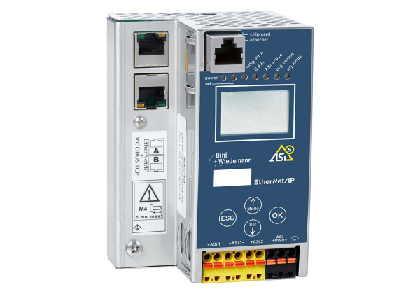 BWU3851 ASi-5/ASi-3 EtherNet/IP+ModbusTCP Gateway in Stainless Steel, 2 ASi-5/ASi-3 masters