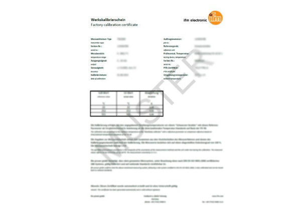 ZC0052 ISO calibration certificate for flow sensors ISO KALIBRIERUNG SM GERÄTE