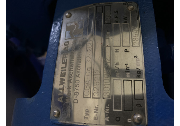CGA-Cg 32-200-InStock Pumpe CGA-Cg 32-200 ALLWEILER AG CGA-Cg 32-200-InStock Pumpe CGA-Cg 32-200 ALLWEILER AG