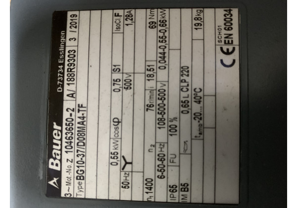 BG10-37/D08MA4-TF-InStock Motor +Reduktor BG10-37/D08MA4-TF Bauer BG10-37/D08MA4-TF-InStock Motor +Reduktor BG10-37/D08MA4-TF Bauer