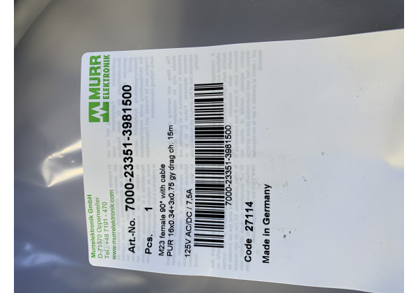 7000-23351-3981500-InStock Kabel 7000-23351-3981500 Murr Elektronik 7000-23351-3981500-InStock Kabel 7000-23351-3981500 Murr Elektronik