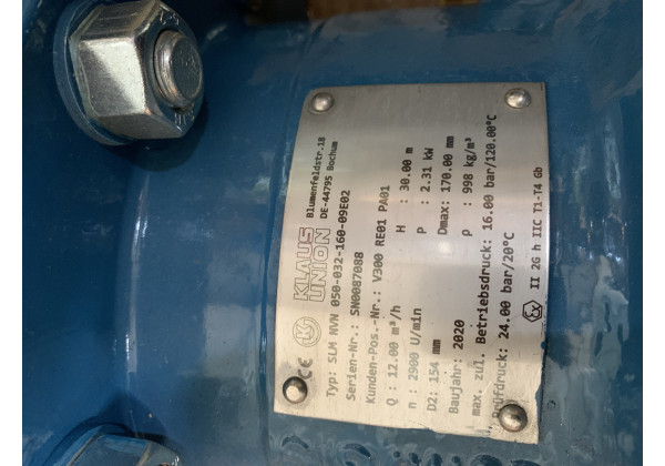SLM NVN 050-032-160-09E02-InStock Pumpe SLM NVN 050-032-160-09E02 Klaus Union