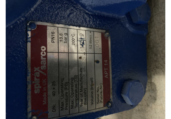 APT14 DN40x25 Pn16-InStock Spirax Sarco APT14 DN40x25 Pn16-InStock Spirax Sarco