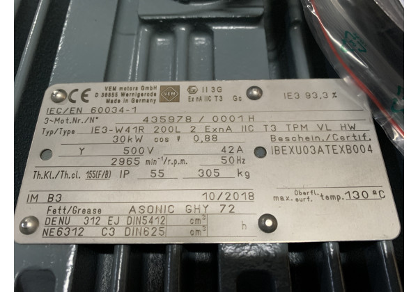 IE3-W41R 200L 2 ExnA IIC T3 TPM VL HW-InStock Motor IE3-W41R 200L 2 ExnA IIC T3 TPM VL HW VEM IE3-W41R 200L 2 ExnA IIC T3 TPM VL HW-InStock Motor IE3-W41R 200L 2 ExnA IIC T3 TPM VL HW VEM
