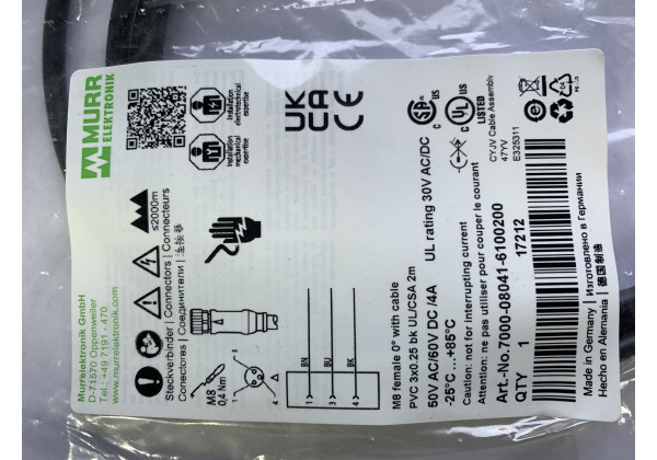 7000-08041-6100200-InStock Kabel 7000-08041-6100200 Murr Elektronik 7000-08041-6100200-InStock Kabel 7000-08041-6100200 Murr Elektronik