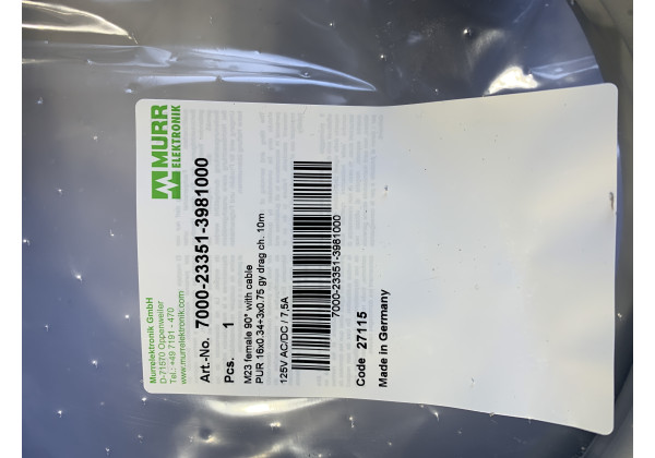 7000-23351-3981000-InStock Kabel 7000-23351-3981000 Murr Elektronik 7000-23351-3981000-InStock Kabel 7000-23351-3981000 Murr Elektronik