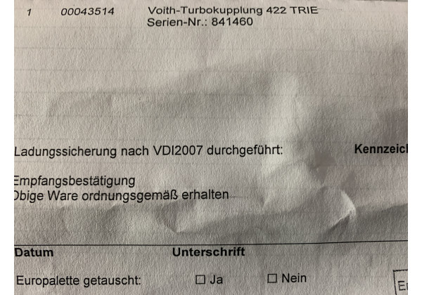 841460-InStock Turbokupplung 422 TRIE 841460 Voith