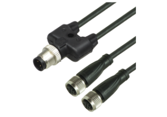 Y connection cable V15-G-BK0,15M-PUR-A-TEE-V15 Y connection cable V15-G-BK0,15M-PUR-A-TEE-V15