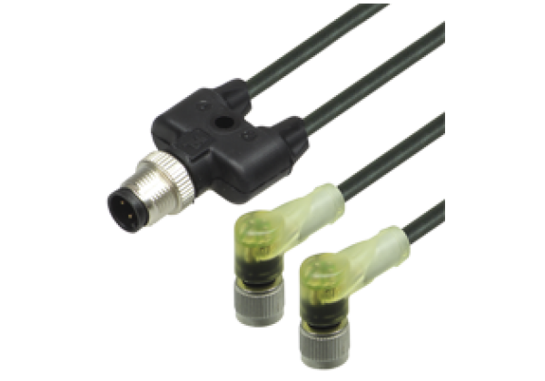 Y connection cable V1-W-E2-BK1M-PUR-A-T-V1-G