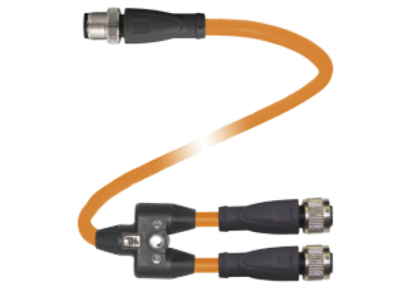 Y connection cable V1-G-OR0,3M-POC-T-0,6M-V1-G
