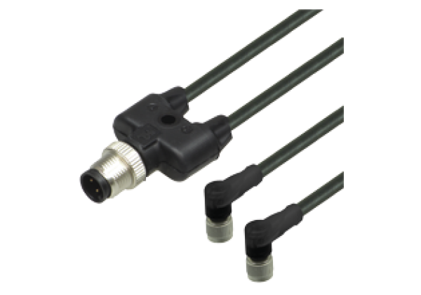 Y connection cable V1-W-BK0,3M-PUR-U-T24B-V1-G