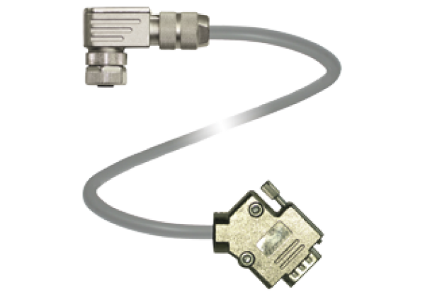 Connection cable, shielded V19-W-2M-PUR-ABG-SUBD9-W-Y
