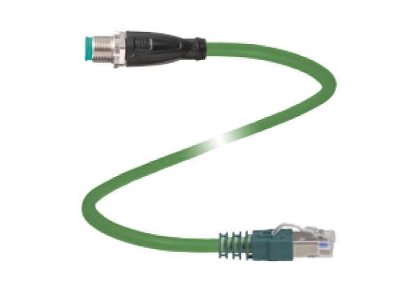 Connection cable, Ethernet V19S-G-GN1M-PUR-E2S-V45-G