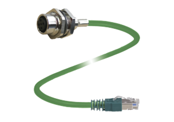 Connection cable, Ethernet V1D-M16H-GN1M-PUR-E1S-V45-G