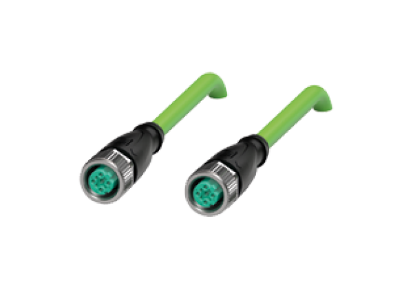 Connection cable, Ethernet V1D-G-GN0,3M-PUR-E1S-V1D-G-Y70