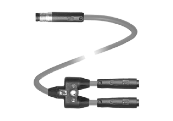 Y connection cable V3-GR-0,3M-PVC-TEE-0,3M-V3S-GR