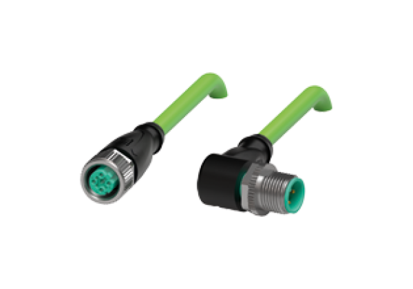 Connection cable, Ethernet V1D-G-GN1M-PUR-E2S-V1D+90-W