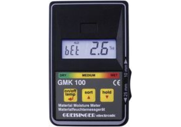 600467 Greisinger GMK 100 Materialfeuchtemessgerät Messbereich Baufeuchtigkeit (Bereich) 0 bis 8 % vol Messbereich Holzfeuchti