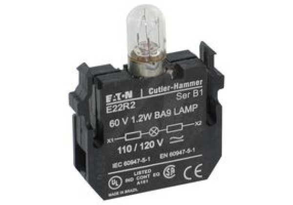 EATON CUTLER HAMMER E22R2 DOUBLE HEADED PUSHBUTTON, For Use With:E