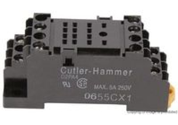 EATON CUTLER HAMMER D2PA4 RELAY SOCKET, 4 POLE, DIN RAIL, SCREW, S