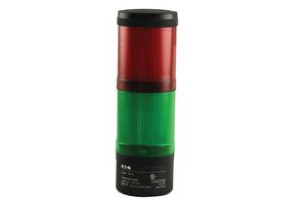 EATON CUTLER HAMMER E26XWWLG1R1W-V4 STACKLIGHT 120V STEADY GREEN/RED CYLINDR