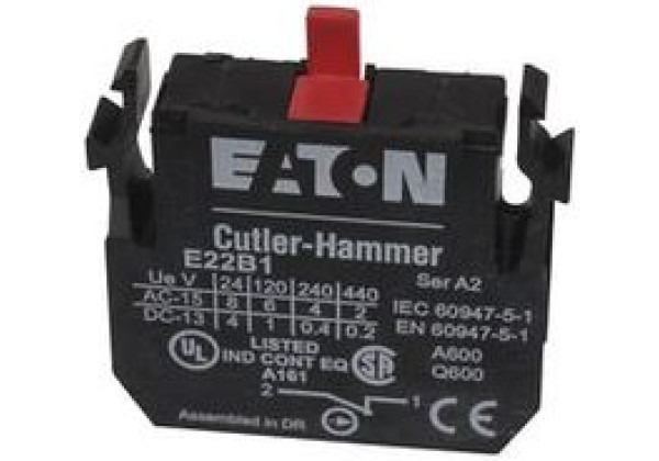 EATON CUTLER HAMMER E22B1 CONTACT BLOCK, 1NC, 10A, SCREW, Switch T