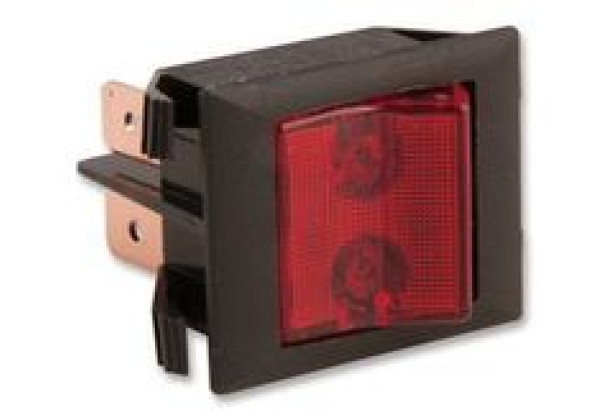 EATON 2500R11E SWITCH, ROCKER, DPST, 15A, 250V, RED, Sw