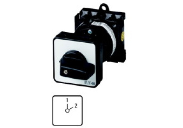 009157 9157 - T0-1-15075/Z - Step switches, Contacts: 2, 20 A, front plate: 1-2, 45 °,