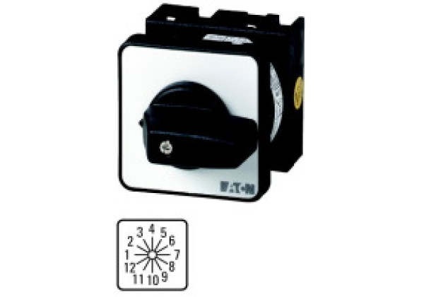 015409 15409 - T0-6-15230/E - Step switches, Contacts: 12, 20 A, front plate: 1-10, 30