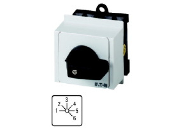 048345 48345 - T0-3-8233/IVS - Step switches, Contacts: 6, 20 A, front plate: 1-6, 45 °