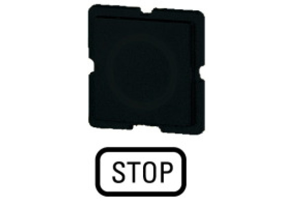 063748 63748 - 112TQ25 - Button plate, black, STOP