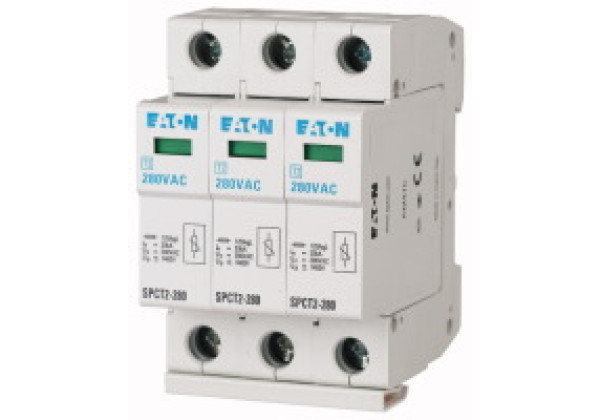 167580 - SPCT2-075/3 - Plug-in surge arresters, 3 p, 75VAC, 3 x 20 kA