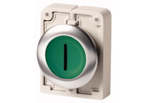 182932 - Illuminated pushbutton actuators, Flat Front, flush, maintained, green,