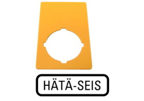 216477 - M22-XZK-SF99 - Label, emergency switching off, yellow, HxW=50x33mm, HÄT