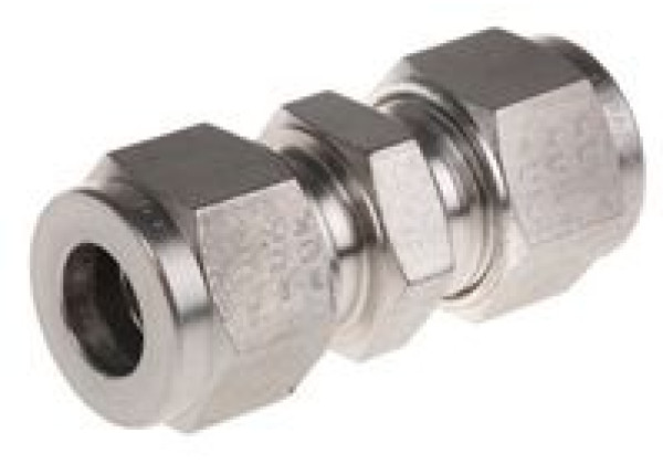 SCM10-316 S/steel tube to tube union,10mm OD