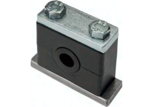 GR210SEL Rohrschelle (Elastomereinsatz) ohne Deckplatte, 10 (1/8″)mm