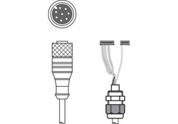 50115050 - K-DS M12A-MA-8P-3m-S-PUR connection cable