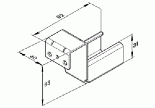 3842538372 Bosch Rexroth Round Tube Rail Holder, strut profile 28 mm,