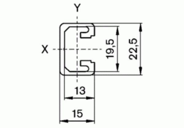 3842513576 Bosch Rexroth Aluminium Strut, 15 x 22.5 mm, 19.5mm Groove , 2000mm Length