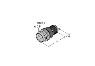 M8 x 1 / Ø 8 mm round connector ESGP4P M8 x 1 / Ø 8 mm round connector ESGP4P