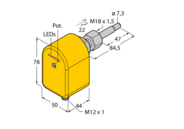Freely Rotatable FCST Flow Sensor FCST-A4P-AP8X-H1141