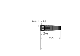 Actuator and Sensor Cable, PUR PKG4M-4-RSC4.4T/TXY